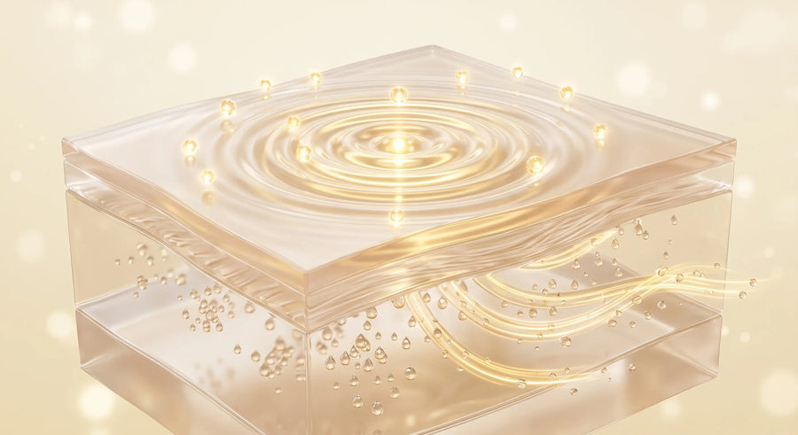 Ripples spreading across the skin under gentle mechanical oscillation